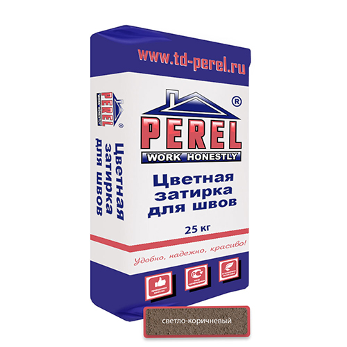 Цветная затирочная смесь Perel RL светло-коричневый 25кг