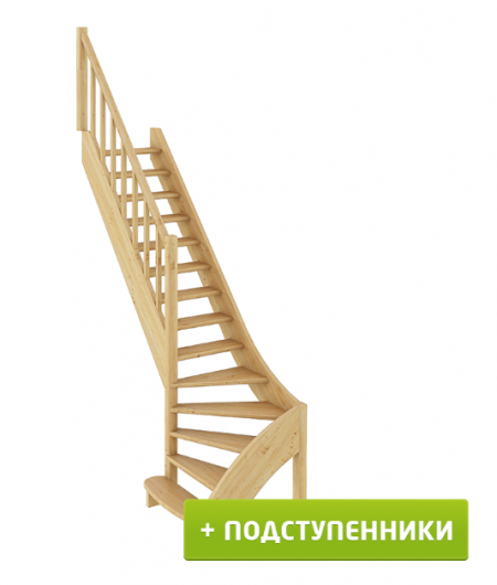Лестница ЛС-07м/3 с подступенками Л дуб