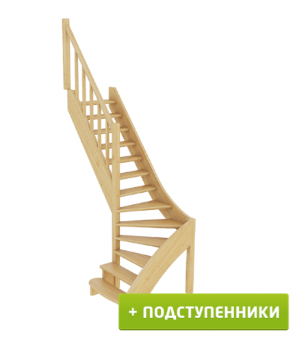 Лестница ЛС-07м/4 с подступенками Л дуб