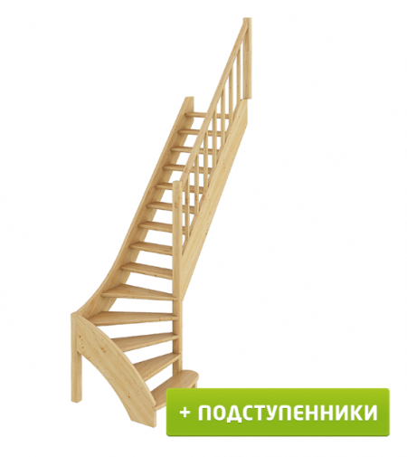 Лестница ЛС-07м/3 с подступенками П дуб