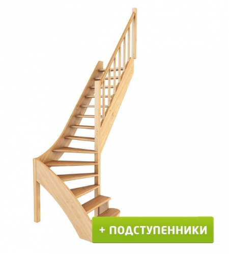 Лестница ЛС-07м/5 с подступенками П дуб