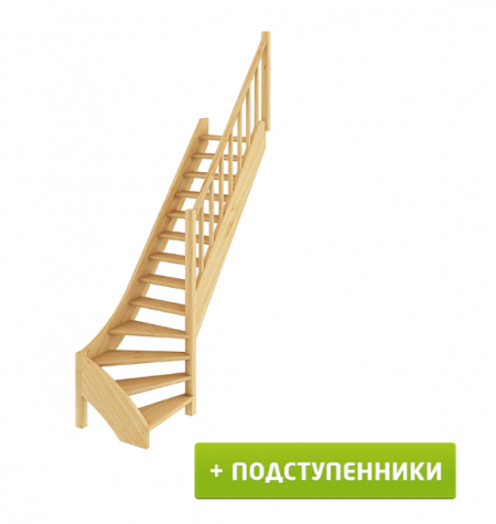 Лестница ЛС-07м/1 с подступенками П дуб