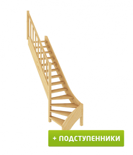 Лестница ЛС-07м/1 с подступенками Л дуб