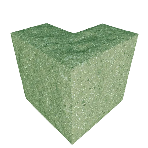 Сплитерный перегородочный Г-образный полублок ССПГ 19 зеленый с мраморной крошкой