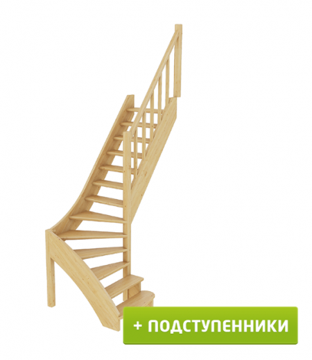 Лестница ЛС-07м/4 с подступенками П дуб