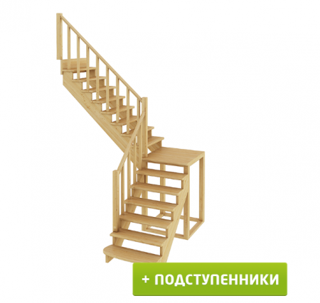 Лестница К-002м/4 с подступенками Л бук